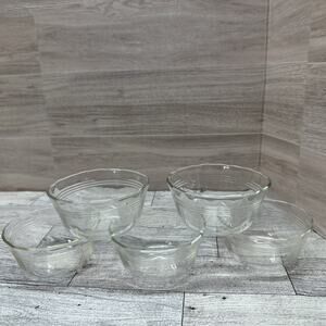 Vintage 1950s Corning Pyrex Custard Cup Lot If 5 Scallop Rim- Numbered